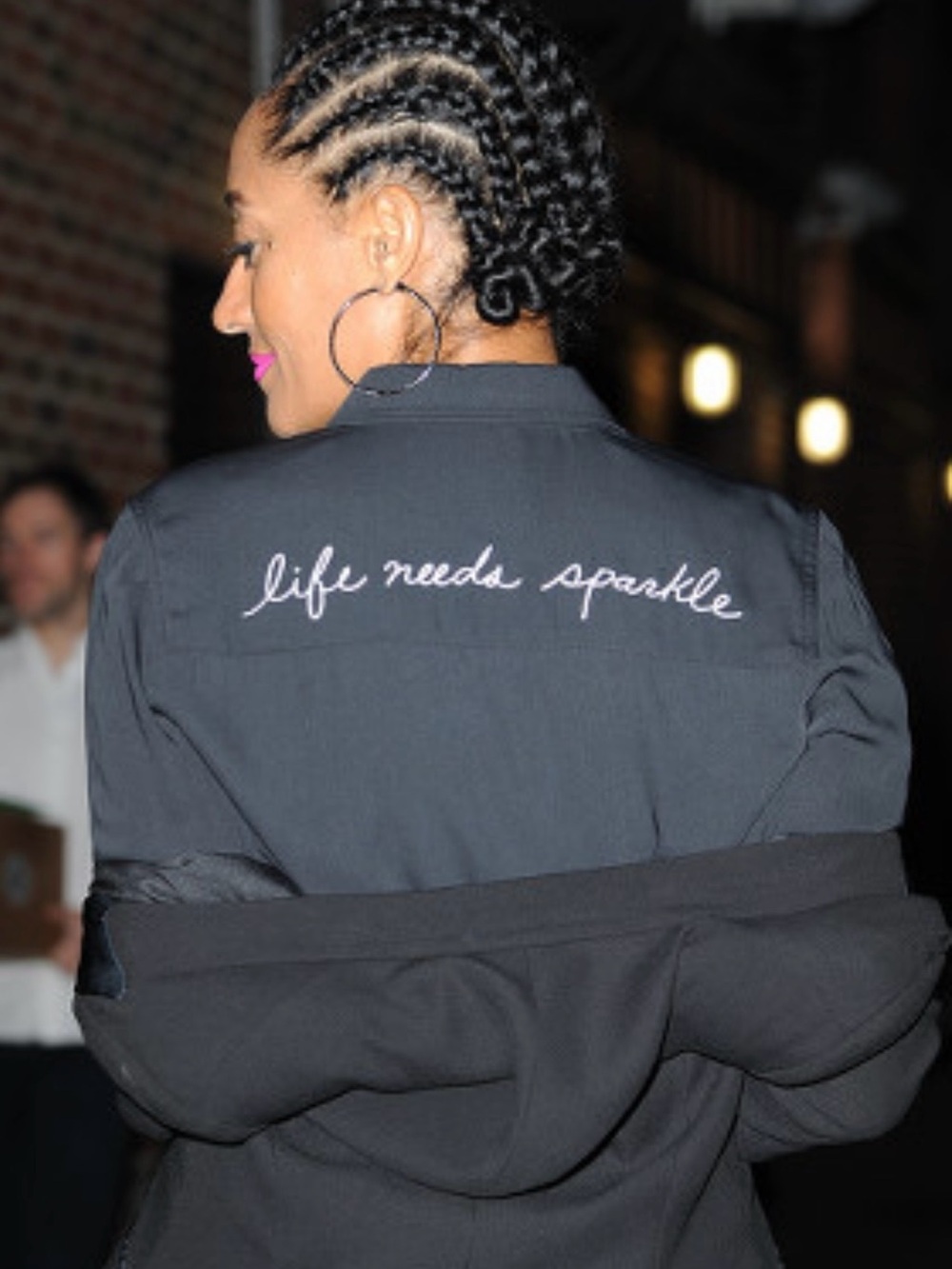 Tracee Ellis Ross for JCP Life Needs Sparkle Black Button Down Shirt - Sz 2X